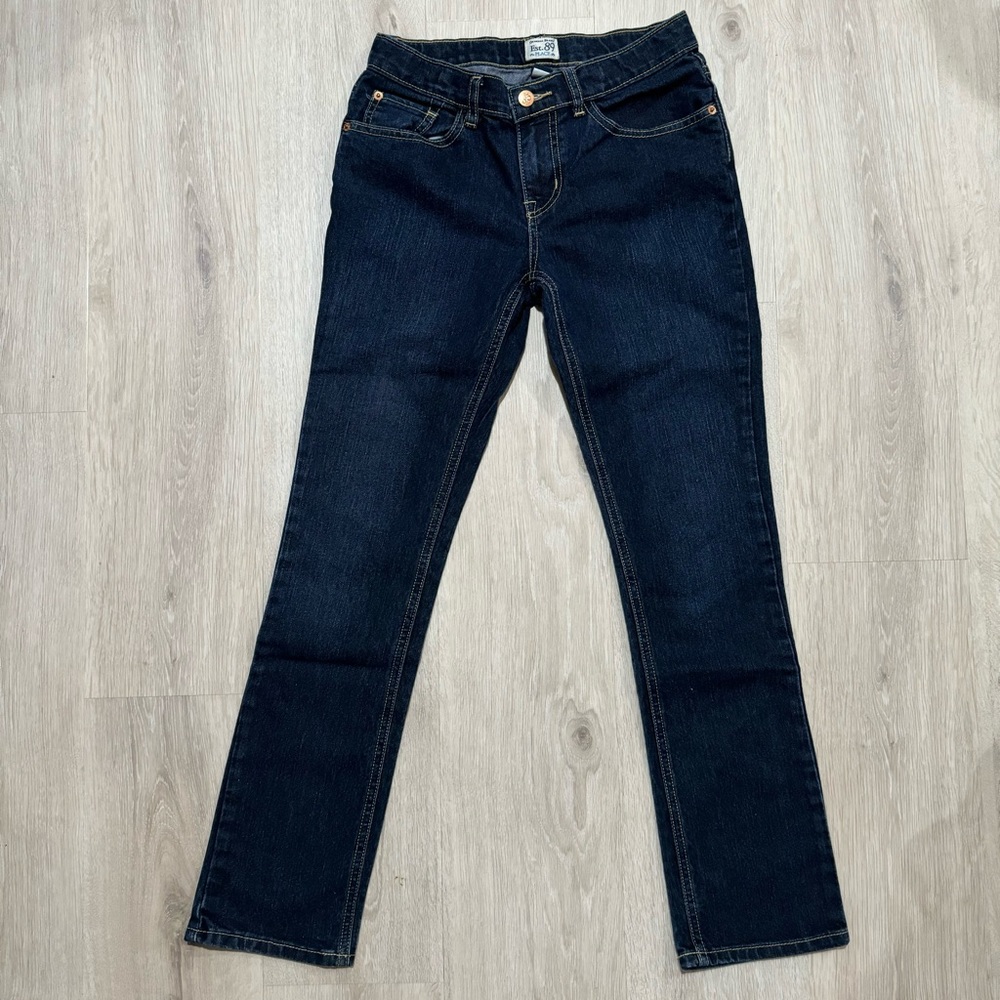 Kids The Children's Place Girls Dark Wash Skinny Stretch Denim Jeans 14 XL
